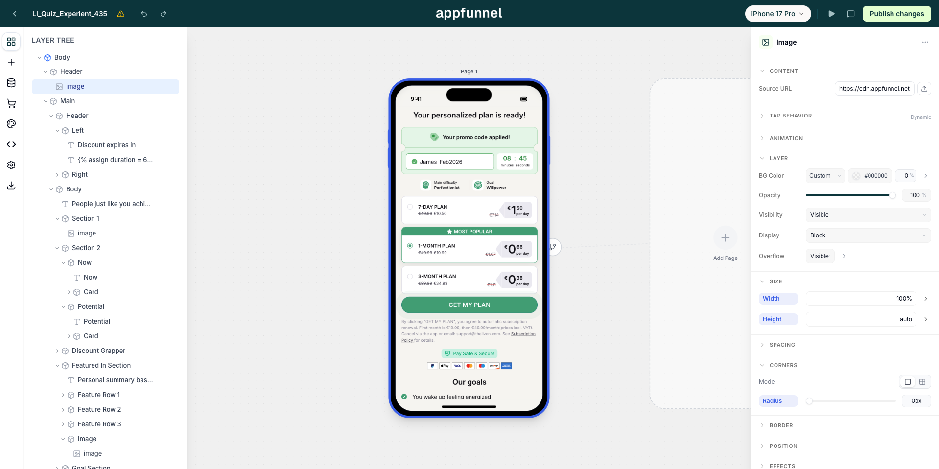 AppFunnel No-Code Editor